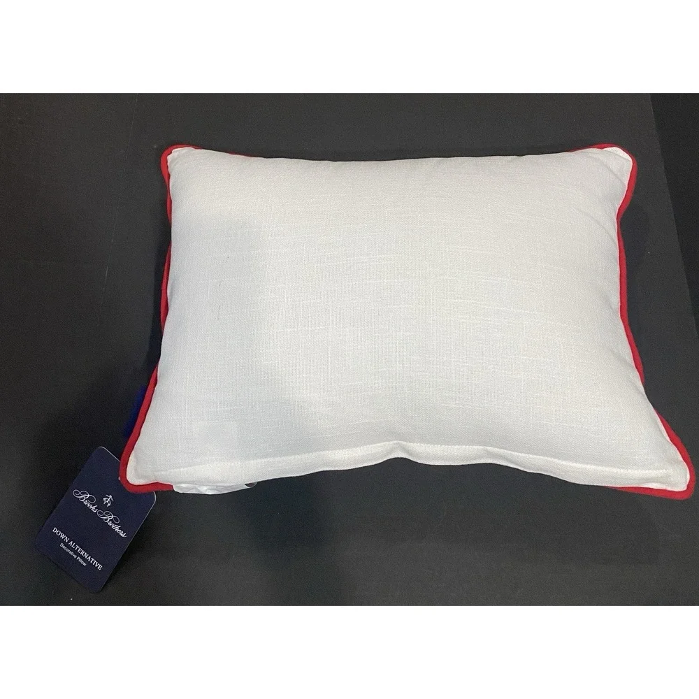 Brooks Brothers Painted Porch Dogs Americana Lumbar Pillow Flag 14x20 NWT Luxury